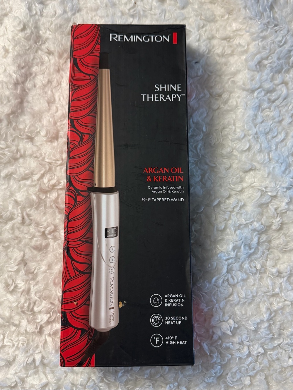 Remington Shine Therapy Tapered Curling Wand - Gold & Black